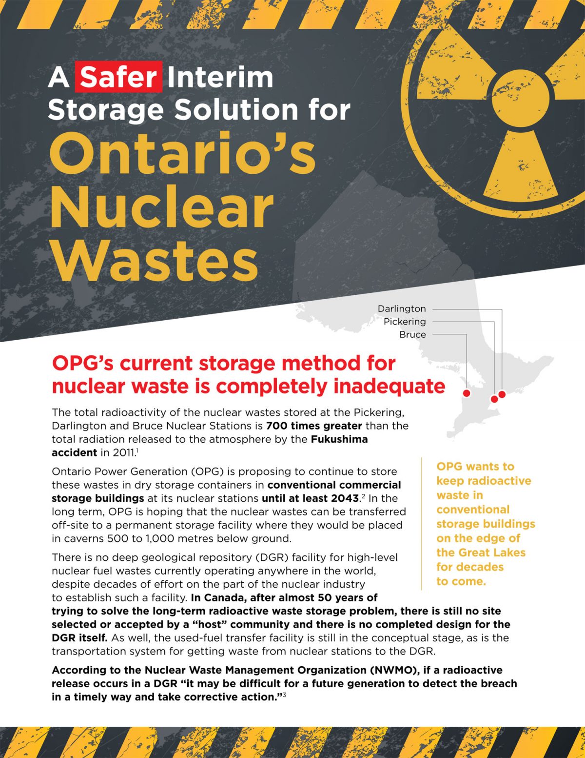 A safer interim storage solution for Ontario's Nuclear Wastes Ontario